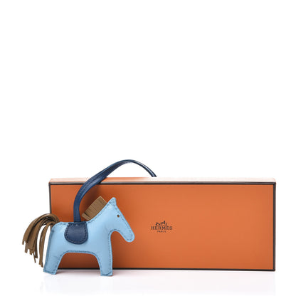 Hermes Milo Lambskin Grigri Rodeo Horse Bag Charm PM Celeste Bleu De Malte Kraft 6 of 6