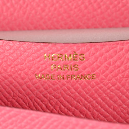 Hermes Epsom Bearn Gusset Wallet Rose Azalee 10 of 11