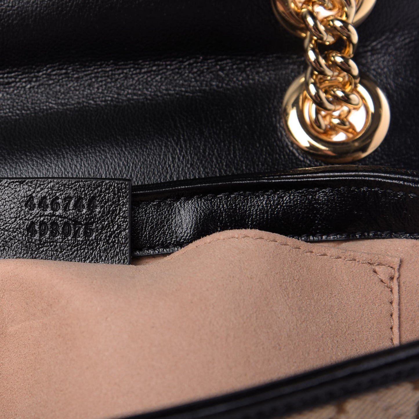 Monogram Matelasse Diagonal Mini GG Marmont Shoulder Bag Beige Black