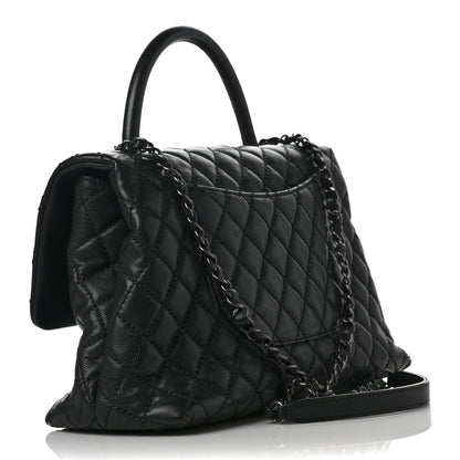Chanel Caviar Quilted Medium Coco Handle Flap Black 3 of 9