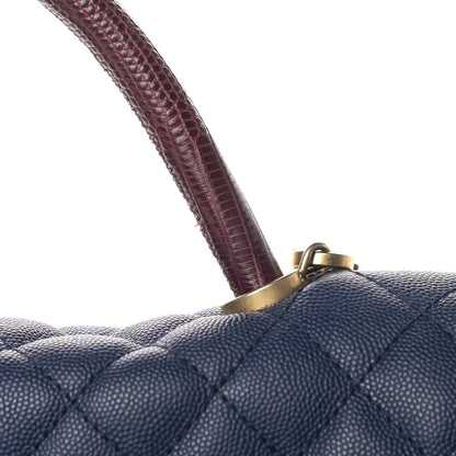 Chanel Caviar Lizard Quilted Large Coco Handle Flap Blue 9 of 11
