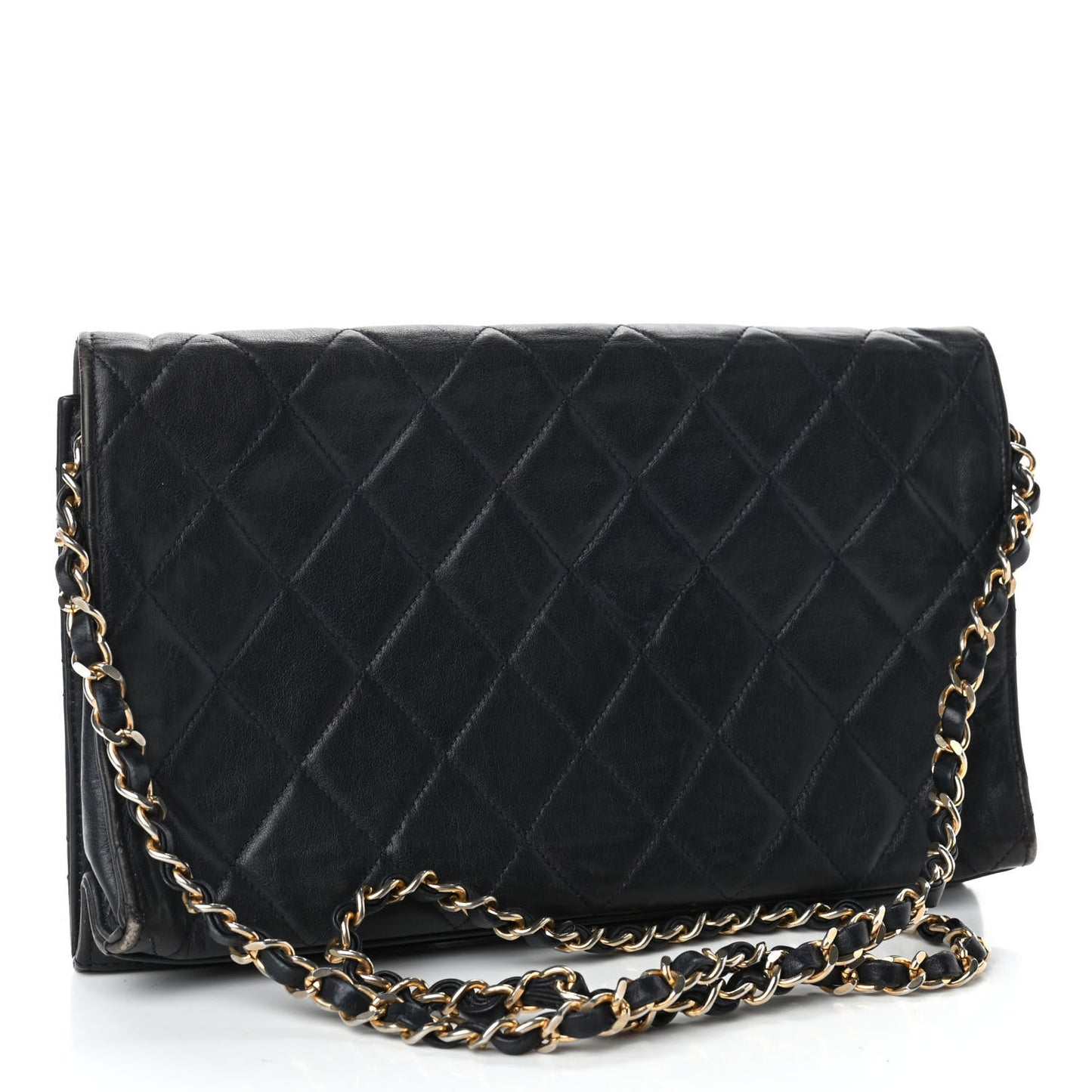 Lambskin Quilted Medium Single Flap Black