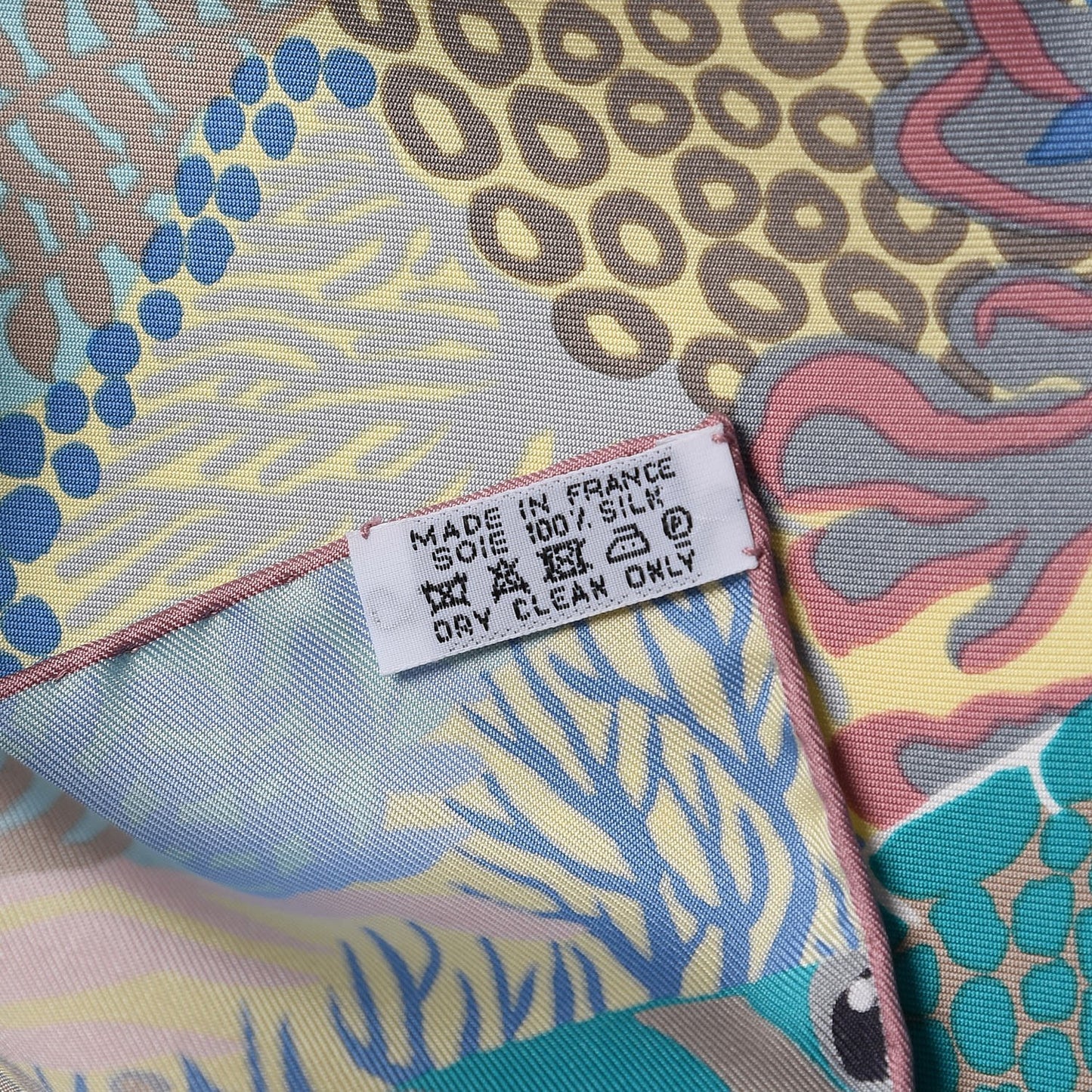 Silk Under The Waves Scarf 90 Aqua Rose Pale Turquoise