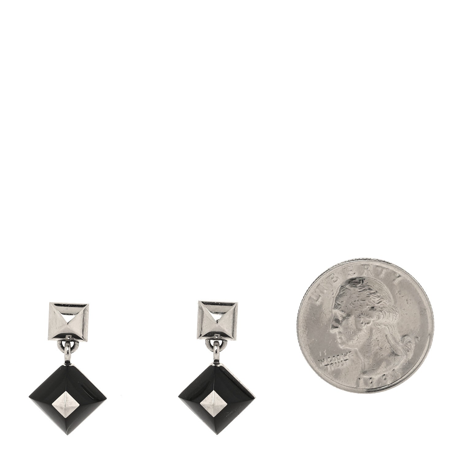 Hermes Palladium Medor Folk Earrings Noir 2 of 5