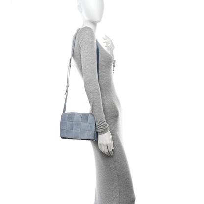 Bottega Veneta Calfskin Denim Print Maxi Intreccio Cassette Crossbody Bag Blue 2 of 11