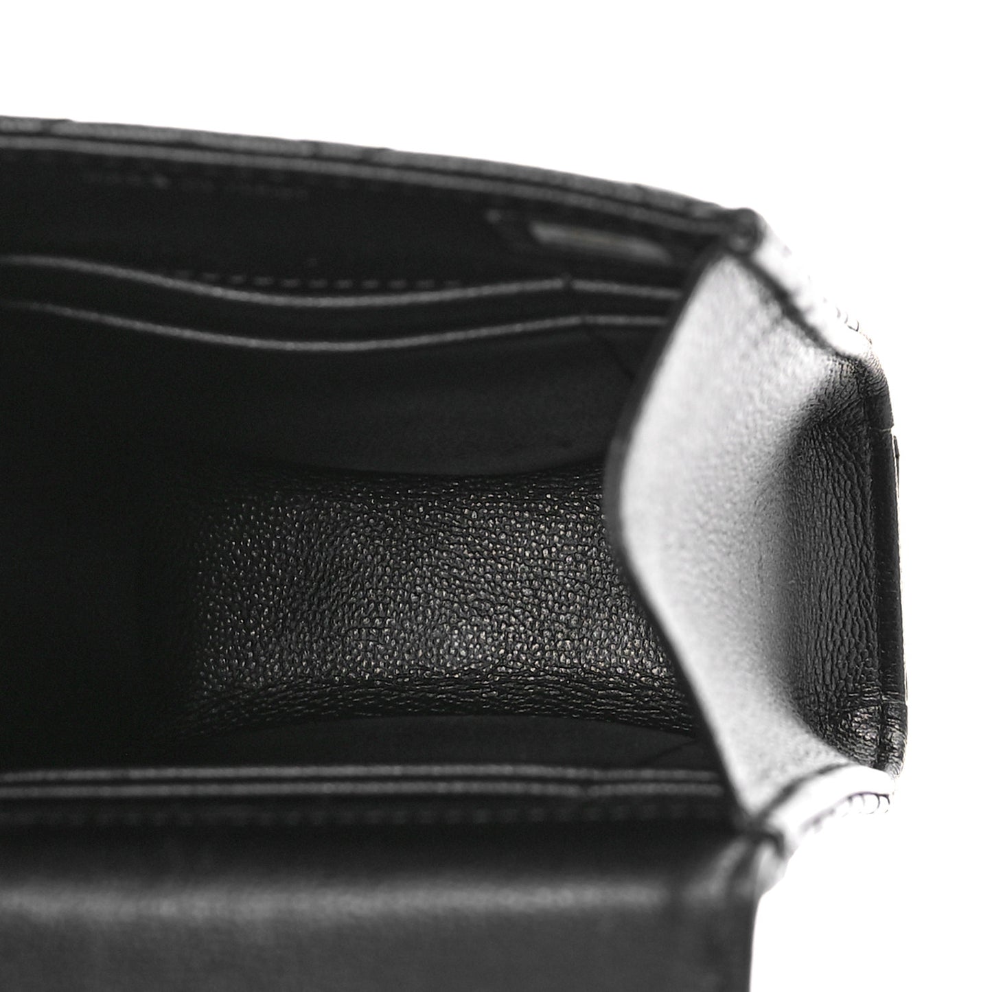 Grained Calfskin Quilted CC Box Clutch With Chain Black
