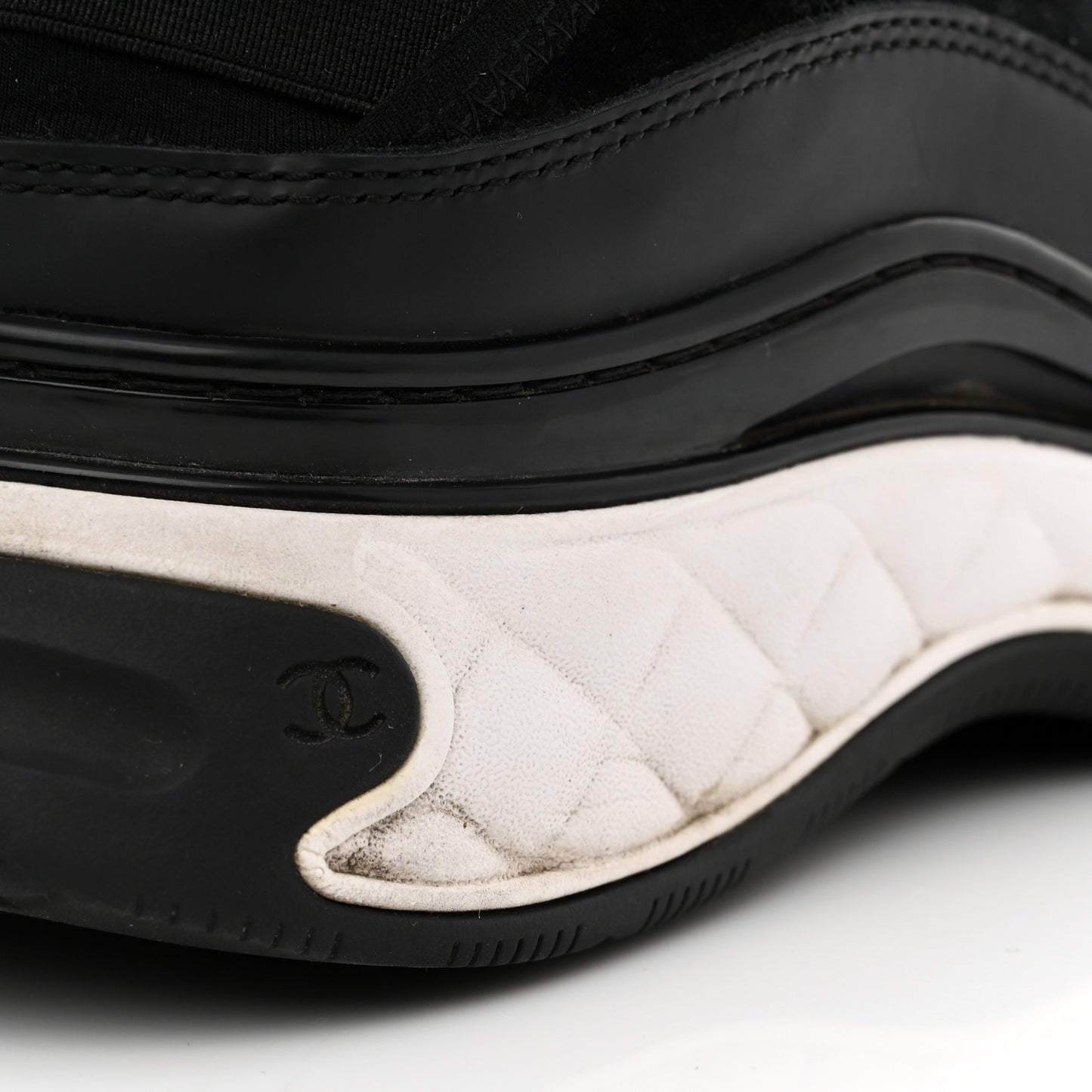 Velvet Calfskin Mixed Fibers CC Sneakers 40 Black