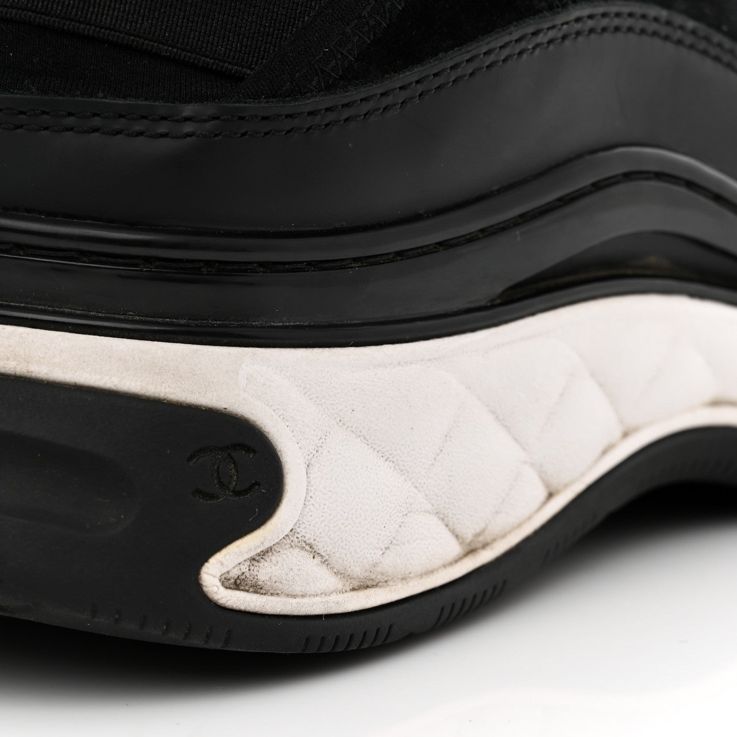 Chanel Velvet Calfskin Mixed Fibers CC Sneakers 40 Black 9 of 10