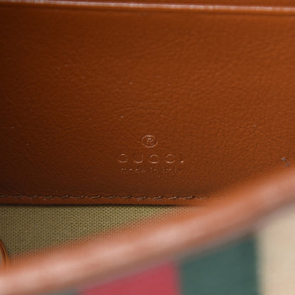 Gucci Vintage Canvas Calfskin Web Mini Rajah Slim Flap Shoulder Bag Sand Light Cuir 6 of 9