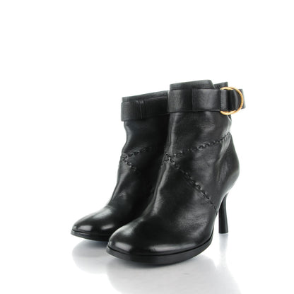 Chanel Lambskin Belted Stitched Ankle Boots 36 Black 3 of 6