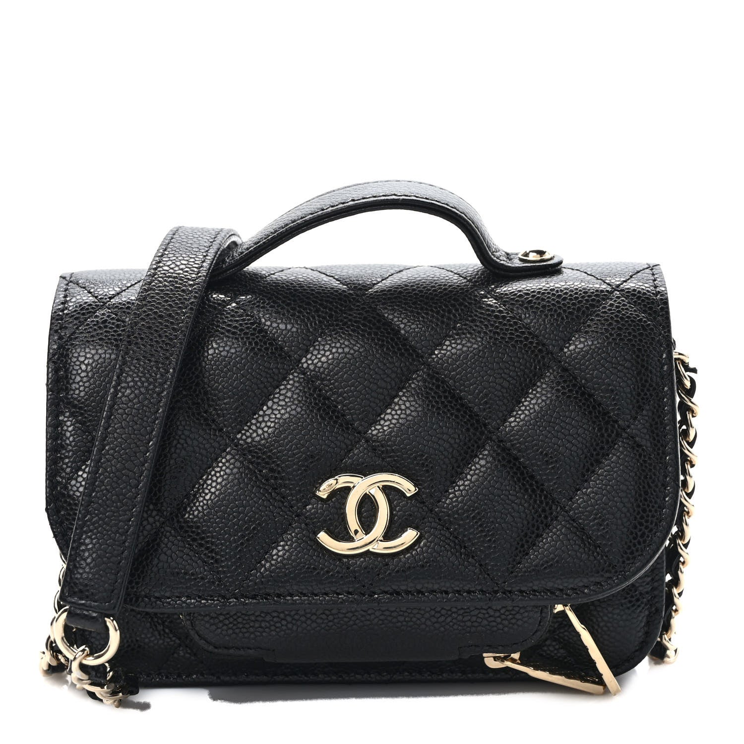 Chanel Caviar Quilted Business Affinity Clutch With Chain Black 1 of 10
