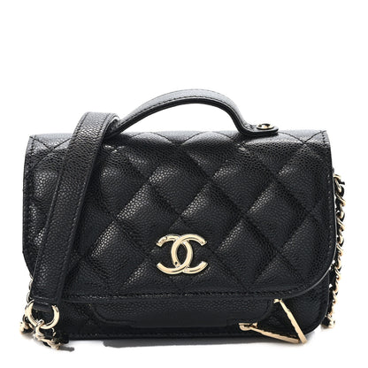 Chanel Caviar Quilted Business Affinity Clutch With Chain Black 1 of 10