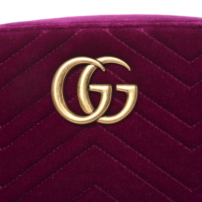 Gucci Velvet Matelasse Small GG Marmont Chain Shoulder Bag Fuchsia Violet Cyclamen 8 of 10