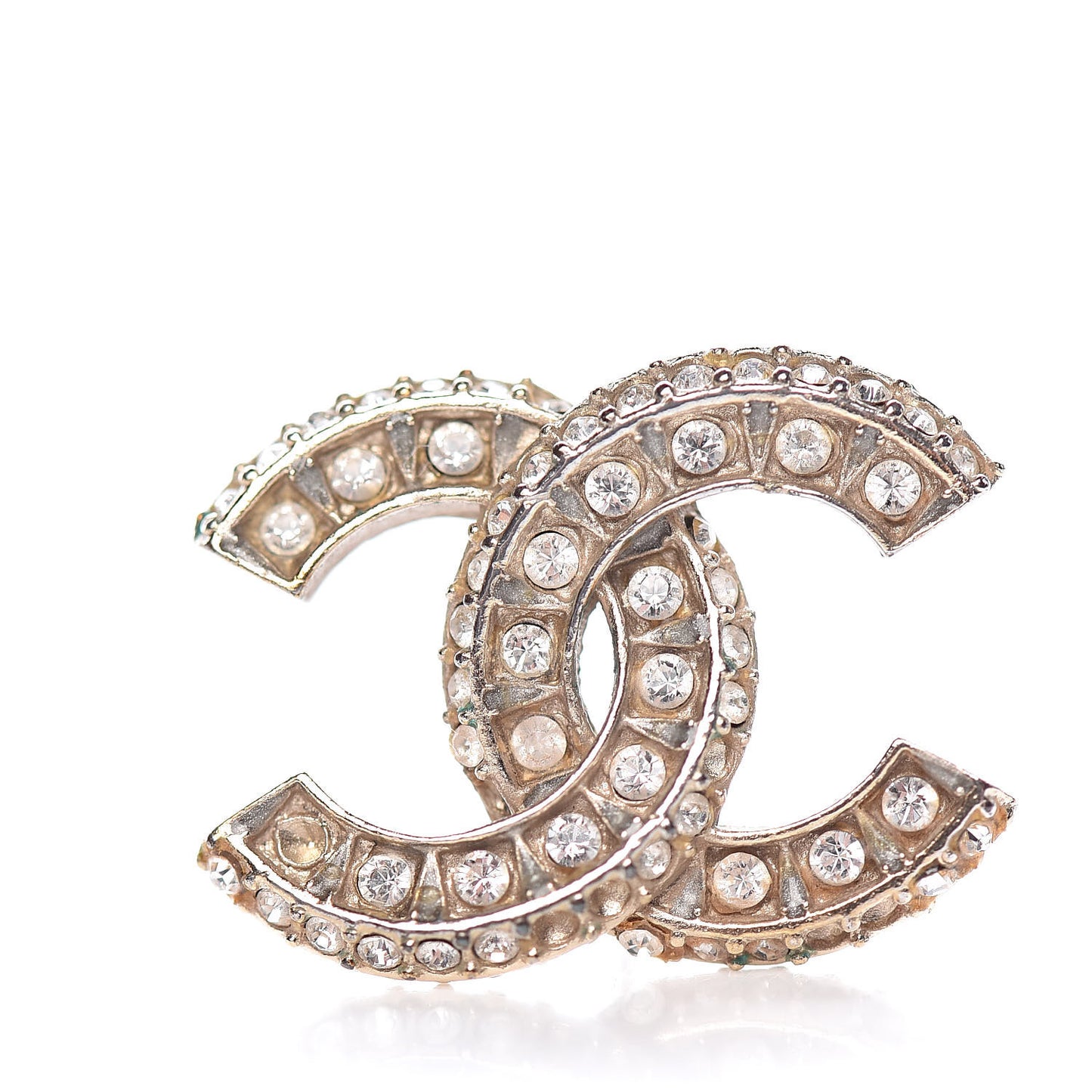 Crystal CC Earrings Light Gold