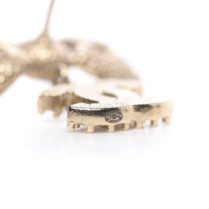 Chanel Crystal CC Bow Drop Earrings Gold 4 of 5
