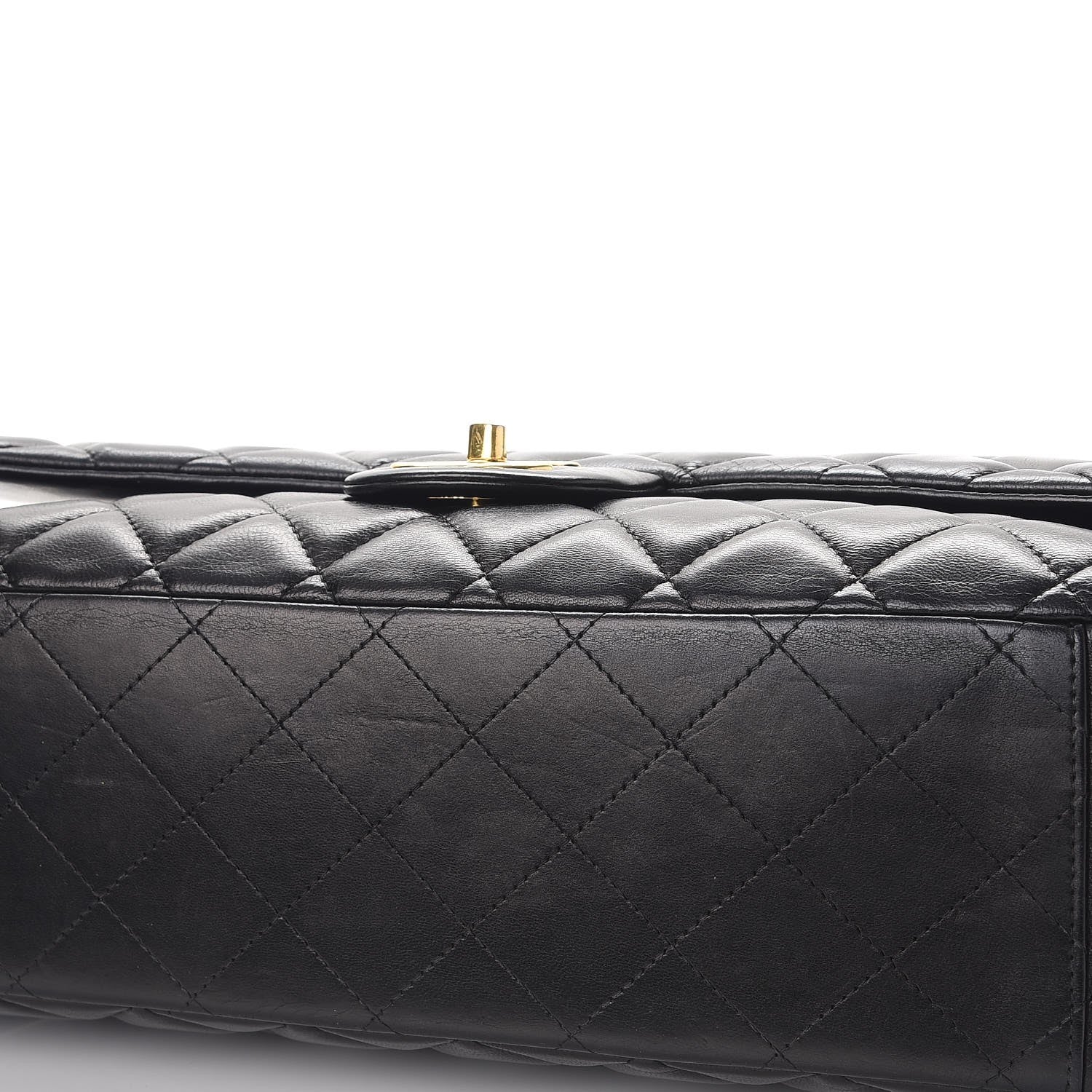 Chanel Lambskin Quilted Maxi Double Flap Black 12 of 13