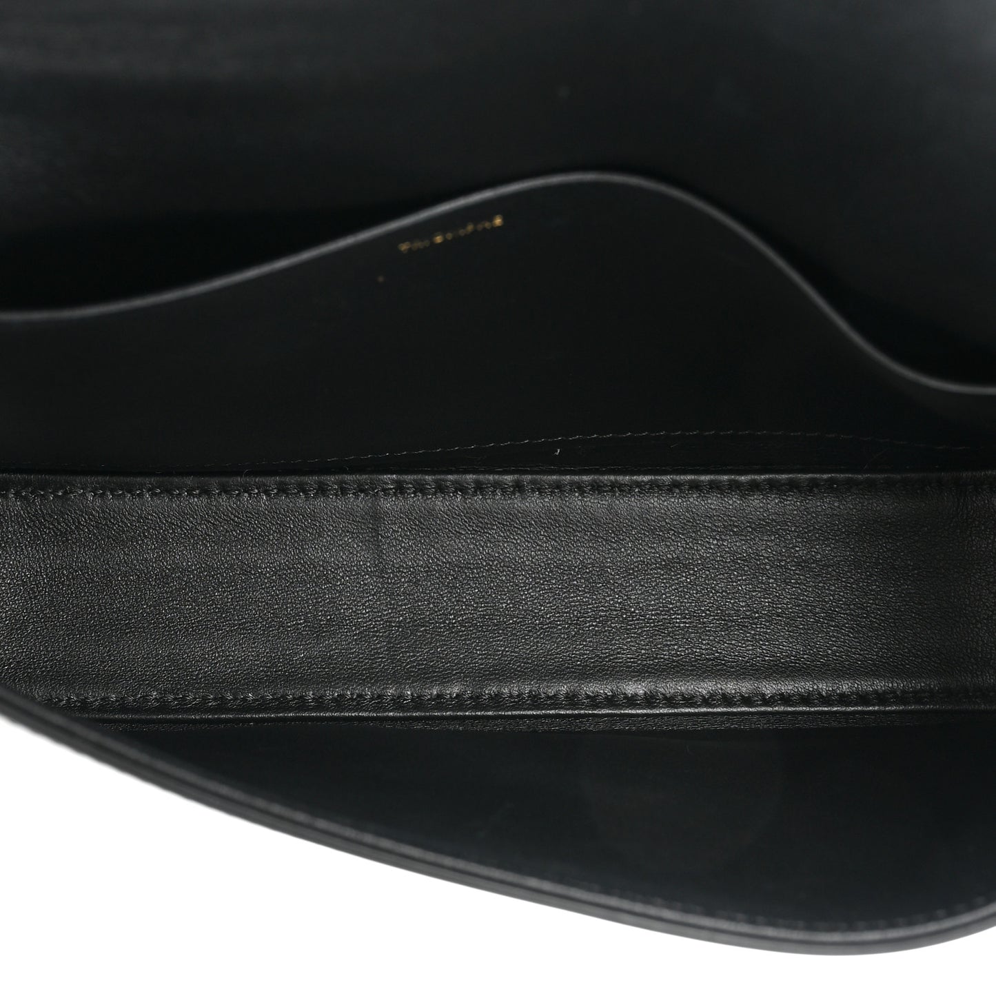 Shiny Calfskin Triomphe Chain Shoulder Bag Black