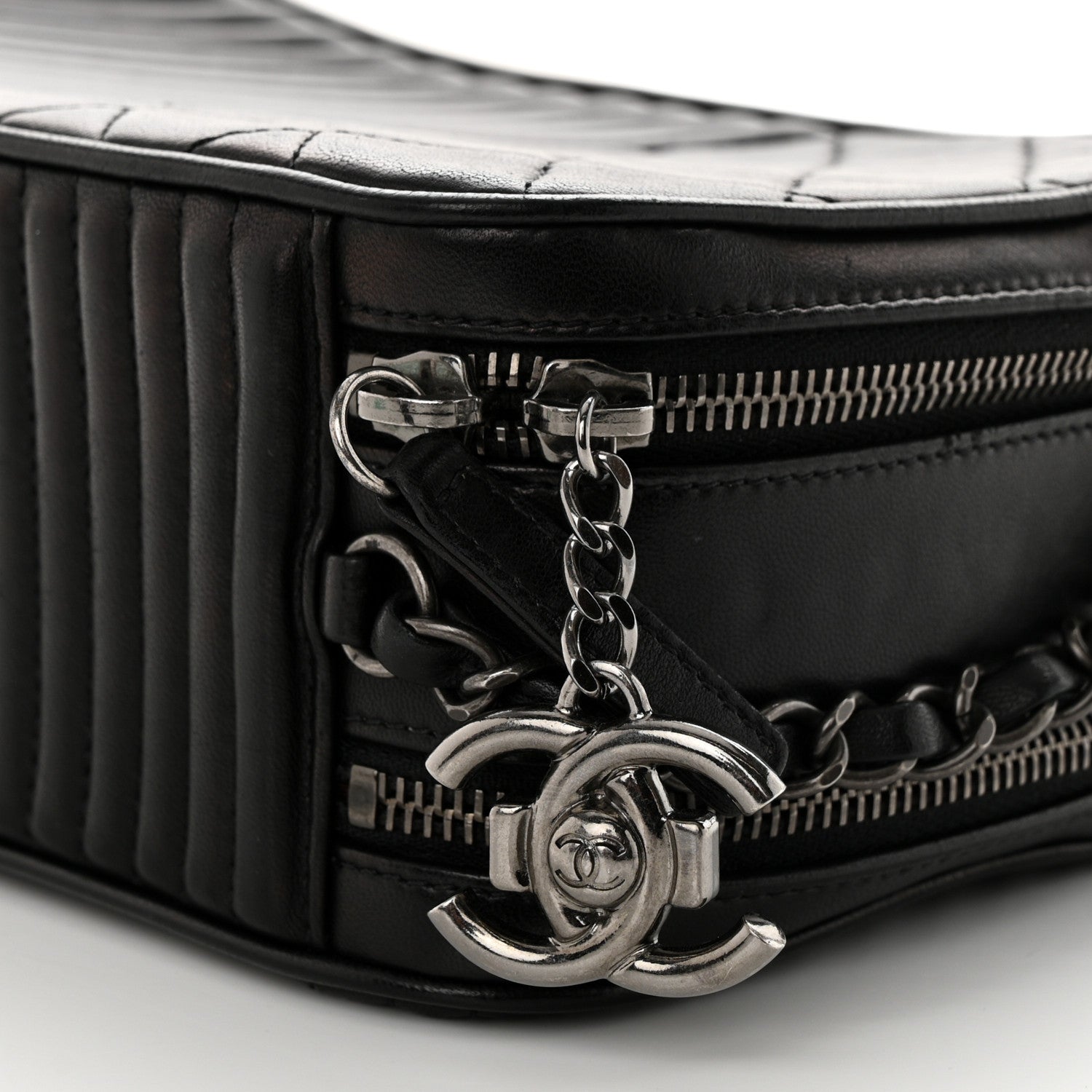 Chanel Lambskin Quilted Large Coco Boy Camera Bag Black 12 of 12