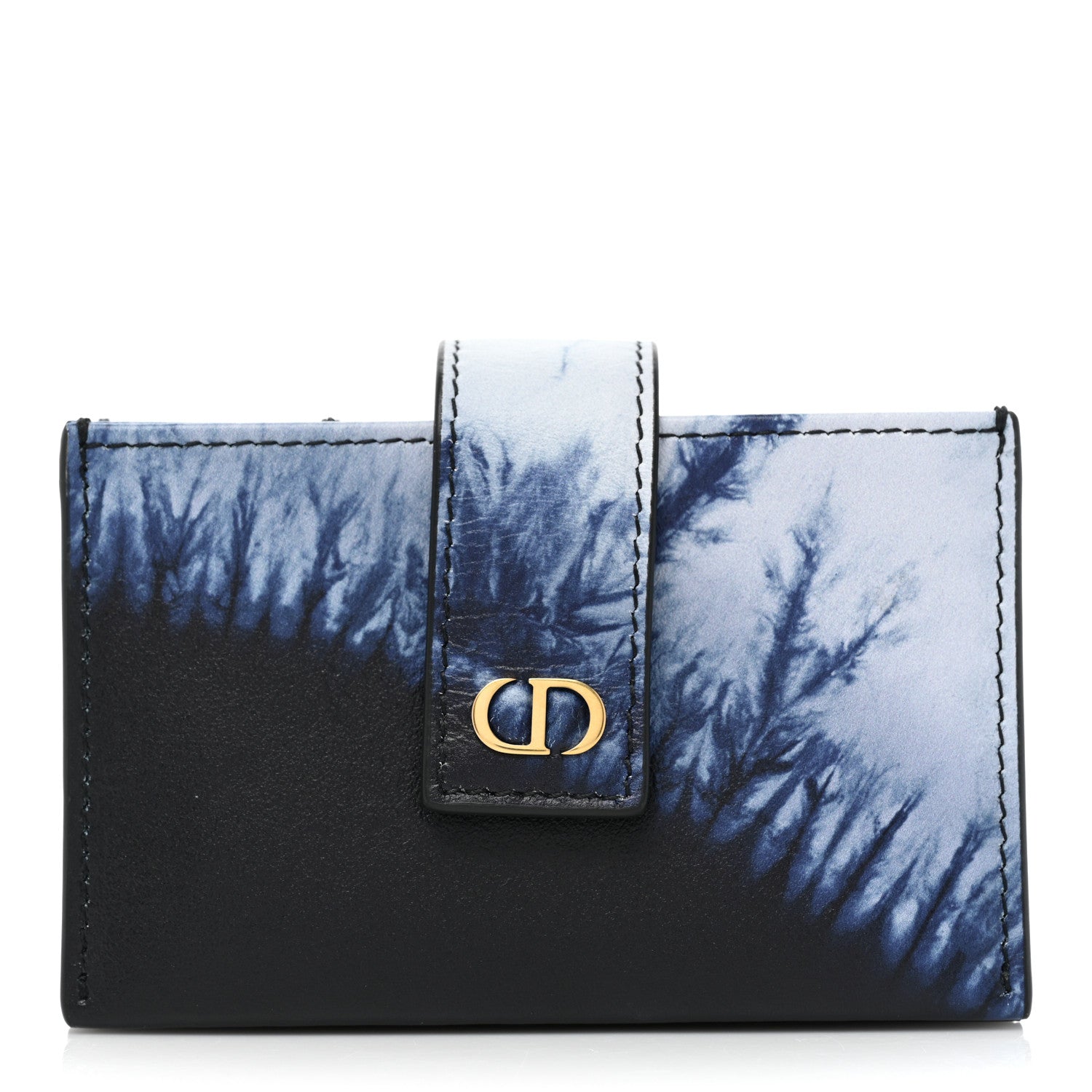 Christian Dior Calfskin Tie Dye Lady Dior 5-Gusset Card Holder Blue Multicolor 1 of 12