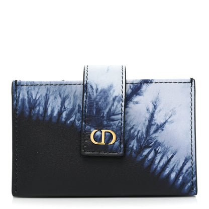 Christian Dior Calfskin Tie Dye Lady Dior 5-Gusset Card Holder Blue Multicolor 1 of 12