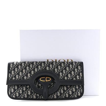Christian Dior Oblique Fold Over Clutch Blue 7 of 7