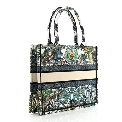 Christian Dior Canvas Embroidered Medium Etoile De Voyage Book Tote White Multicolor 3 of 12