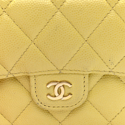 Chanel Lambskin Quilted Compact Flap Wallet Yellow 8 of 8