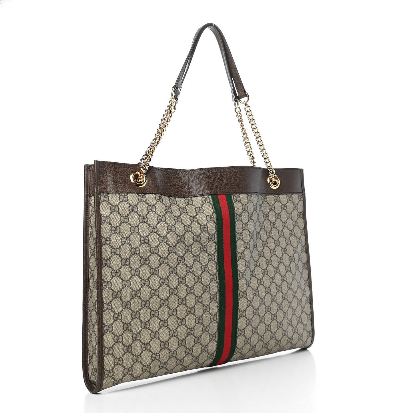 GG Supreme Monogram Large Rajah Chain Tote Beige New Acero