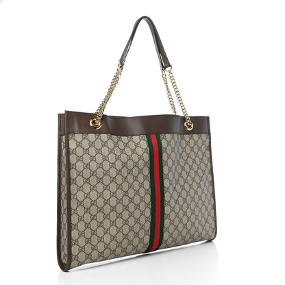 Gucci GG Supreme Monogram Large Rajah Chain Tote Beige New Acero 3 of 9