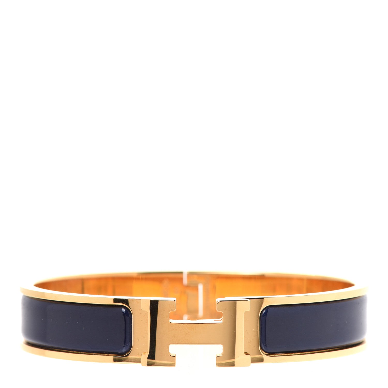 Hermes Enamel Narrow Clic Clac H Bracelet PM Indigo 1 of 6