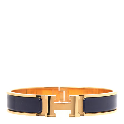 Hermes Enamel Narrow Clic Clac H Bracelet PM Indigo 1 of 6