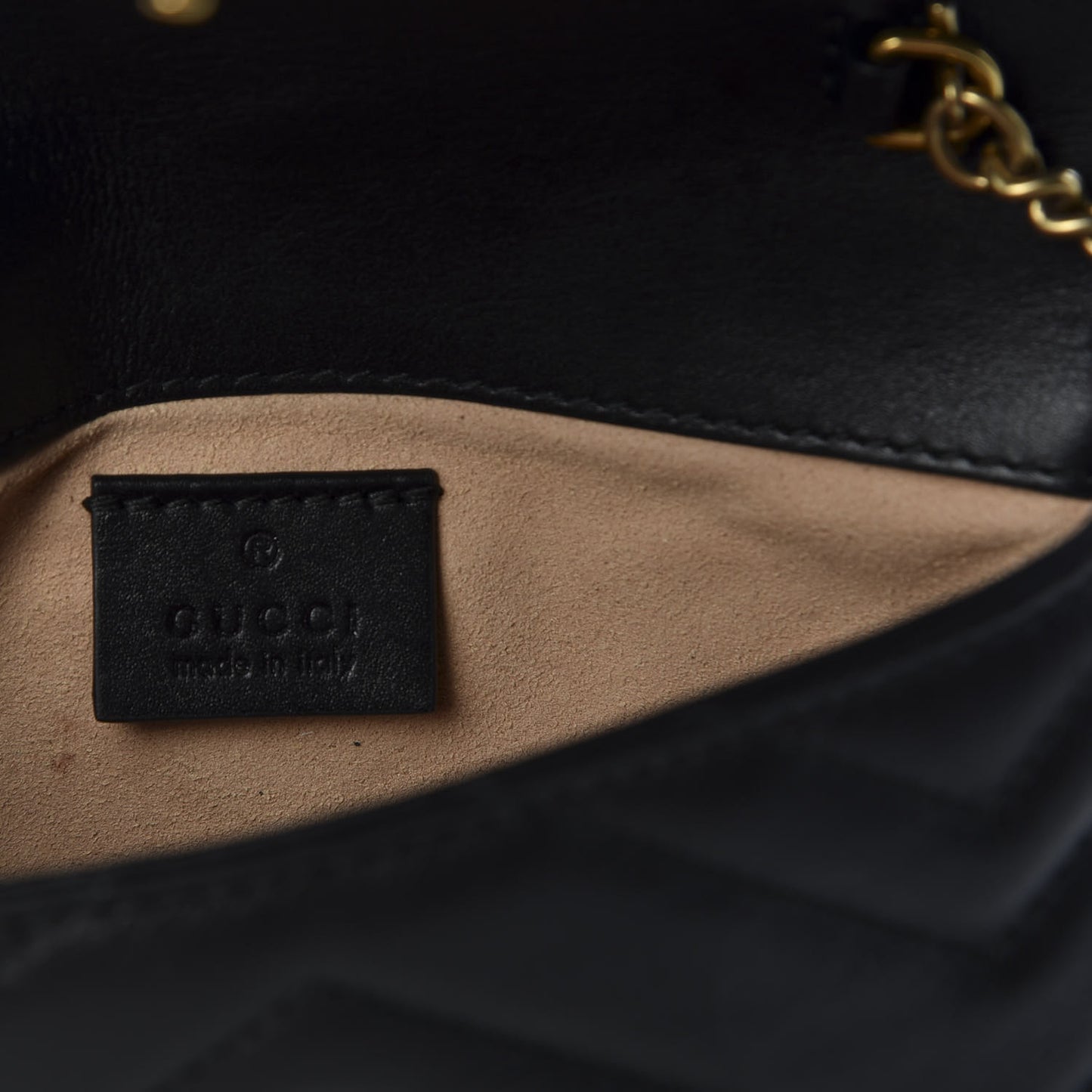 Calfskin Matelasse Super Mini GG Marmont Shoulder Bag Black