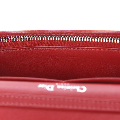 Christian Dior Grained Calfskin Diorama Wallet on Chain Pouch Rouge Vif 9 of 14