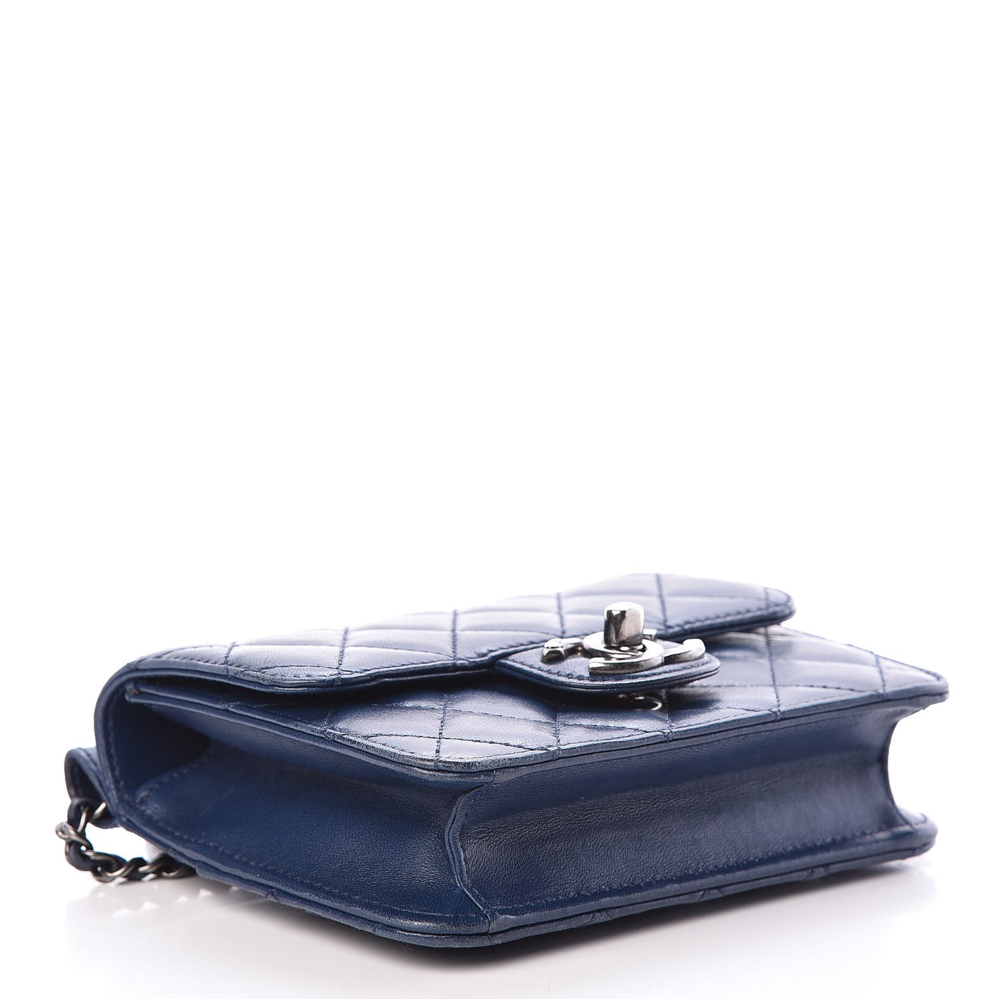 Lambskin Quilted Mini Crossing Times Flap Blue