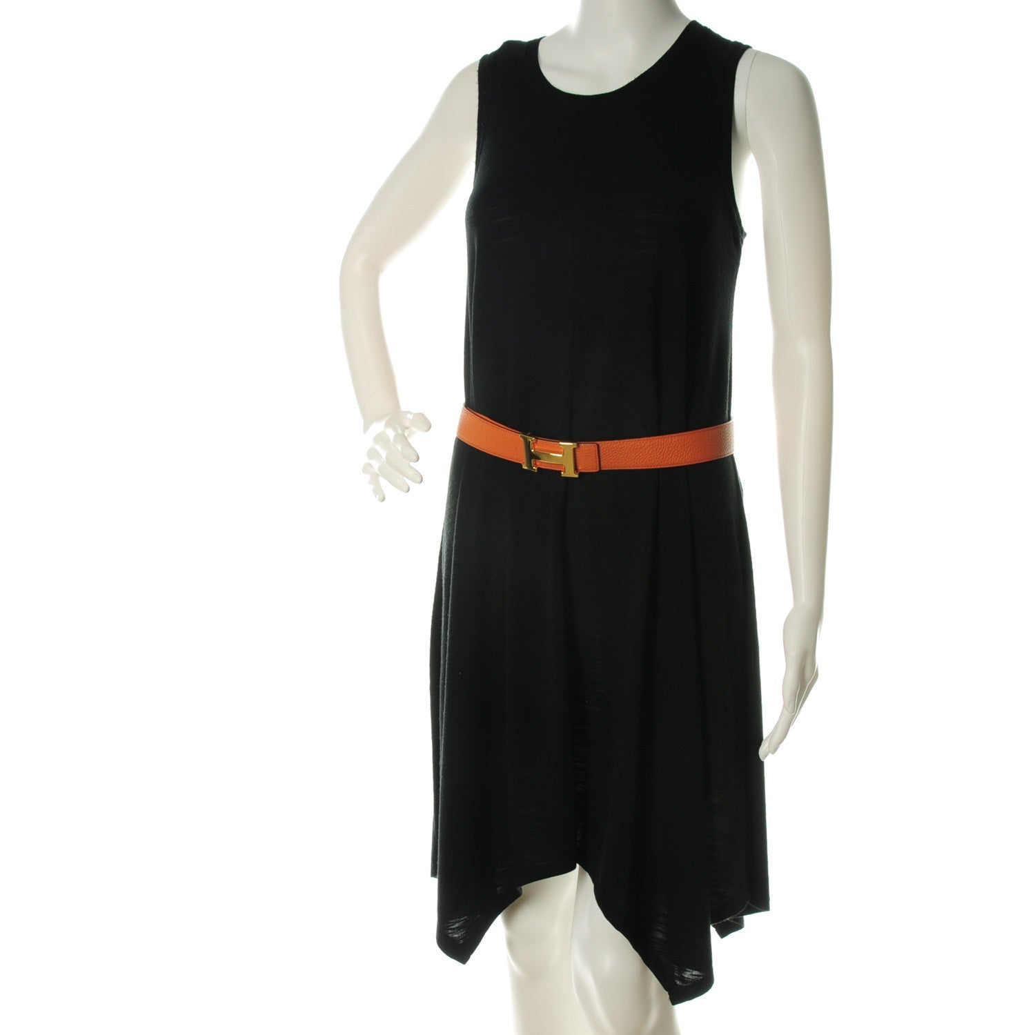 Hermes Togo Box 32mm H Belt 80 Orange Chocolate 2 of 6