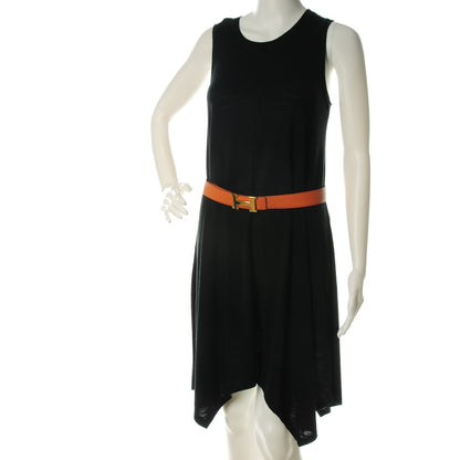 Hermes Togo Box 32mm H Belt 80 Orange Chocolate 2 of 6