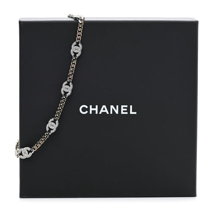 Chanel Crystal Chain CC Link Choker Gold Silver 7 of 7