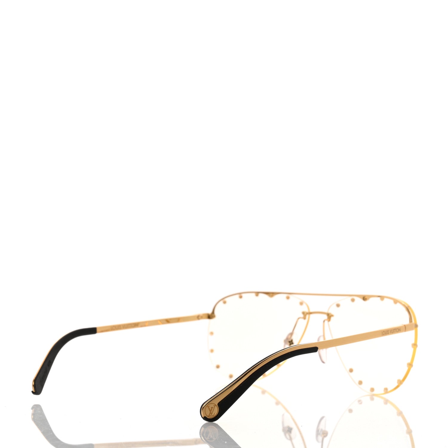 Louis Vuitton Metal The Party Aviator Sunglasses Z0997W Gold 4 of 8