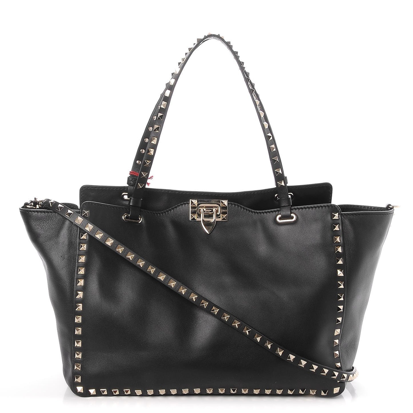 Vitello Medium Rockstud Tote Black