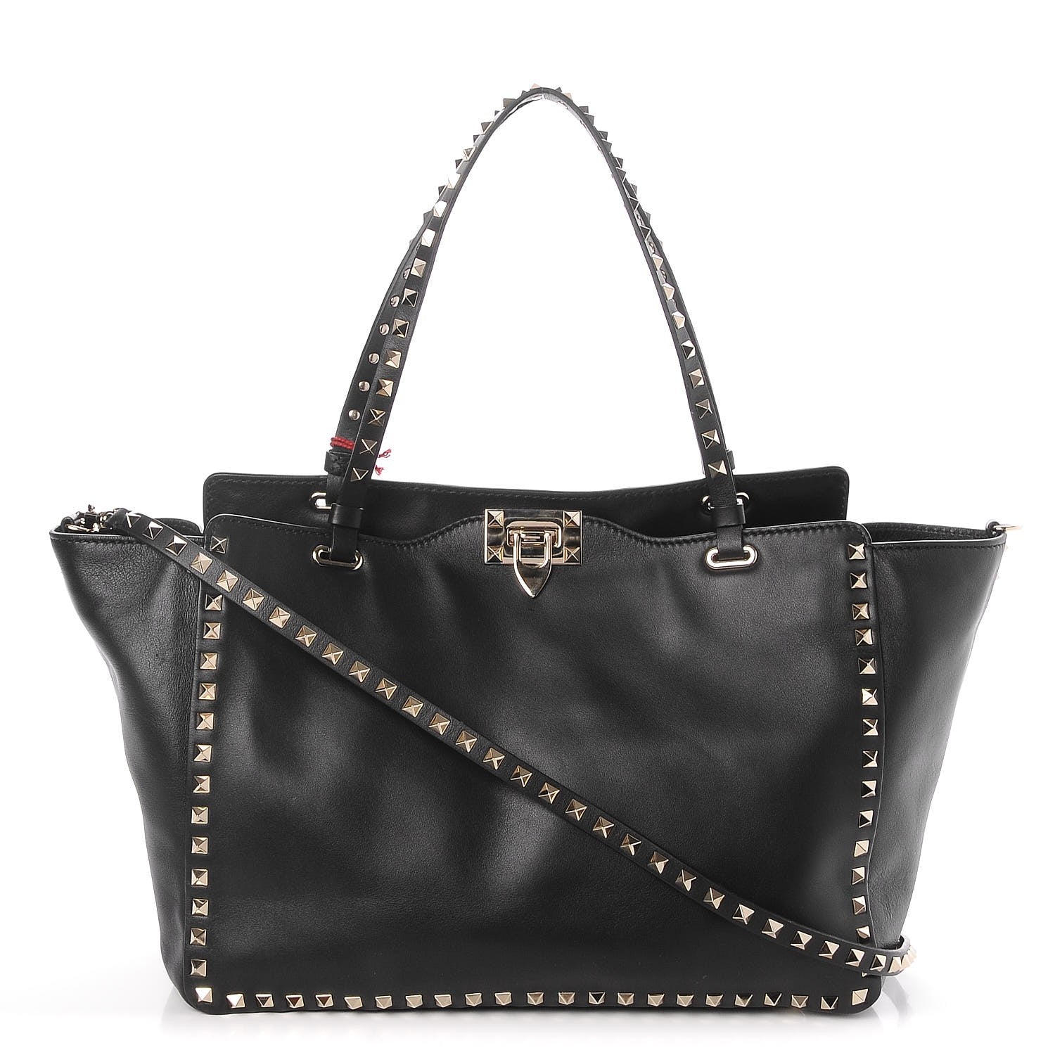 Valentino Garavani Vitello Medium Rockstud Tote Black 1 of 8