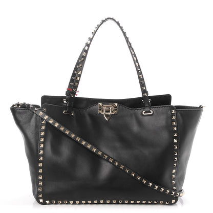 Valentino Garavani Vitello Medium Rockstud Tote Black 1 of 8