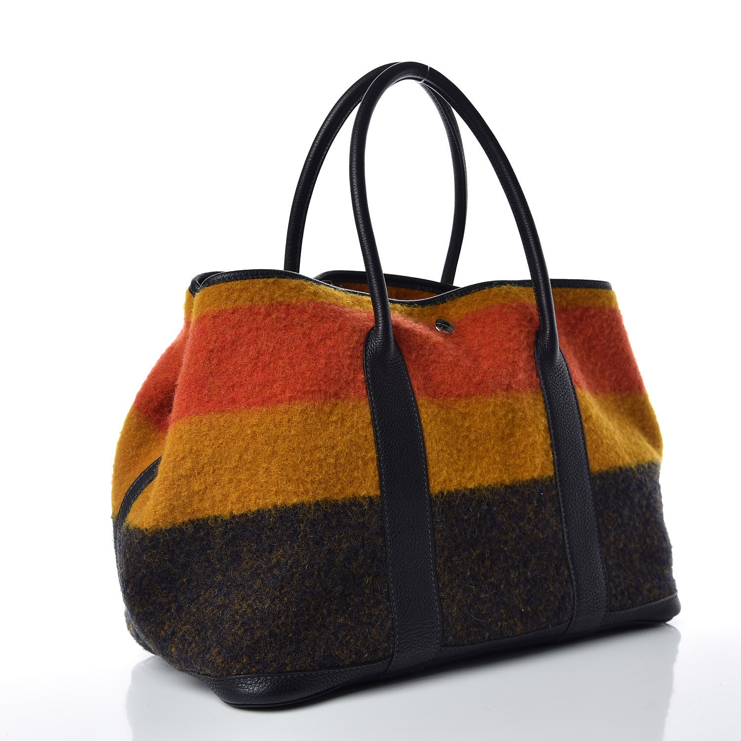 Hermes Wool Rocabar Garden Party Tote 36 MM Orange Black 3 of 8