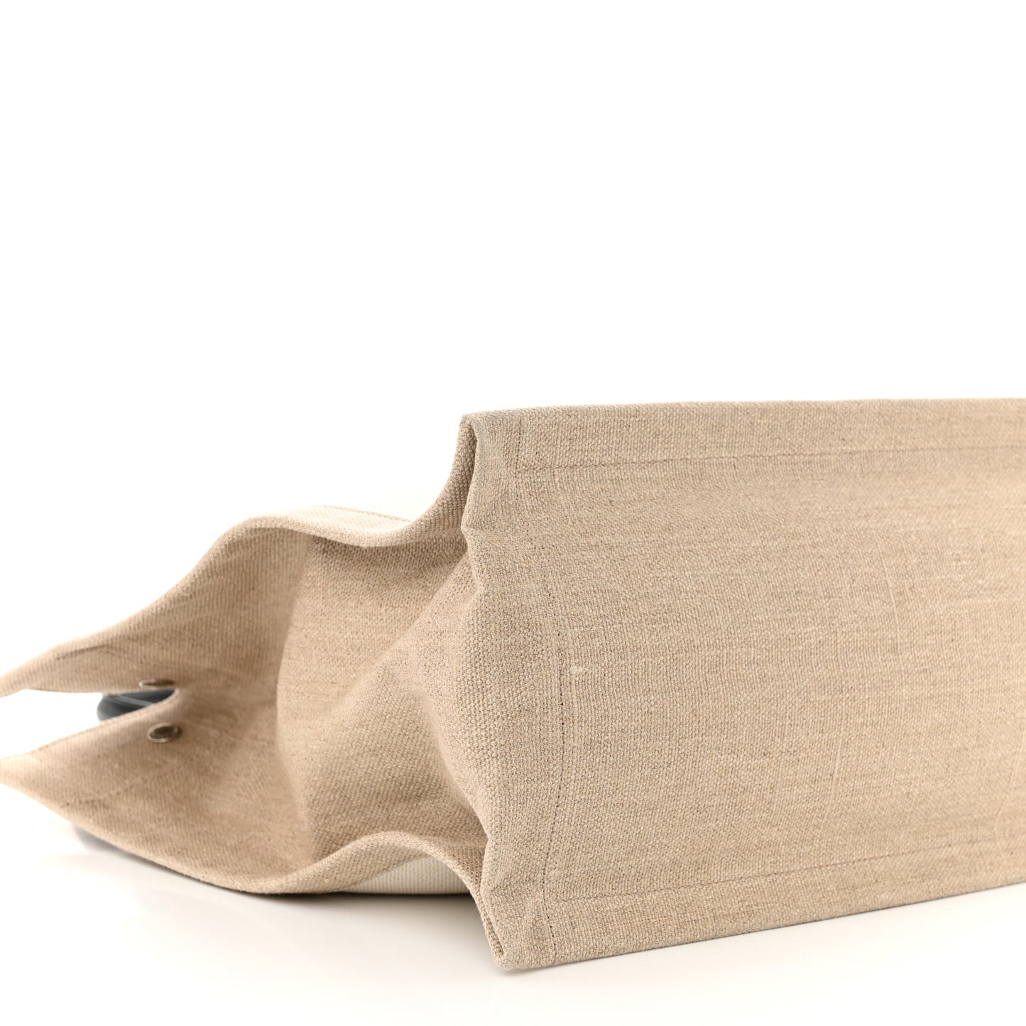 Linen Calfskin Small Rive Gauche Tote Greggio Natural