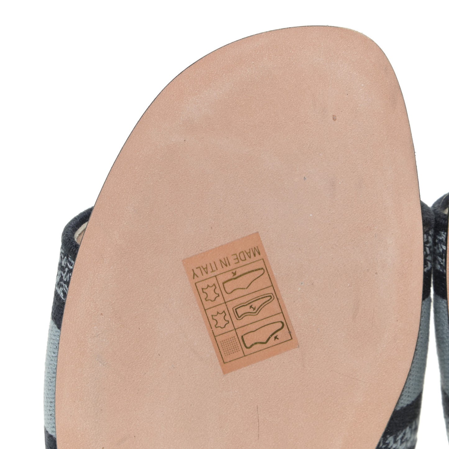 Canvas Tie and Dior Embroidered Dway Flat Slide Sandals 38.5 Denim
