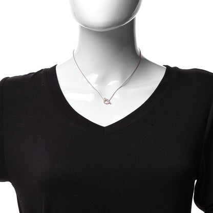 Hermes 18K Rose Gold Diamond Finesse Pendant Necklace 2 of 6