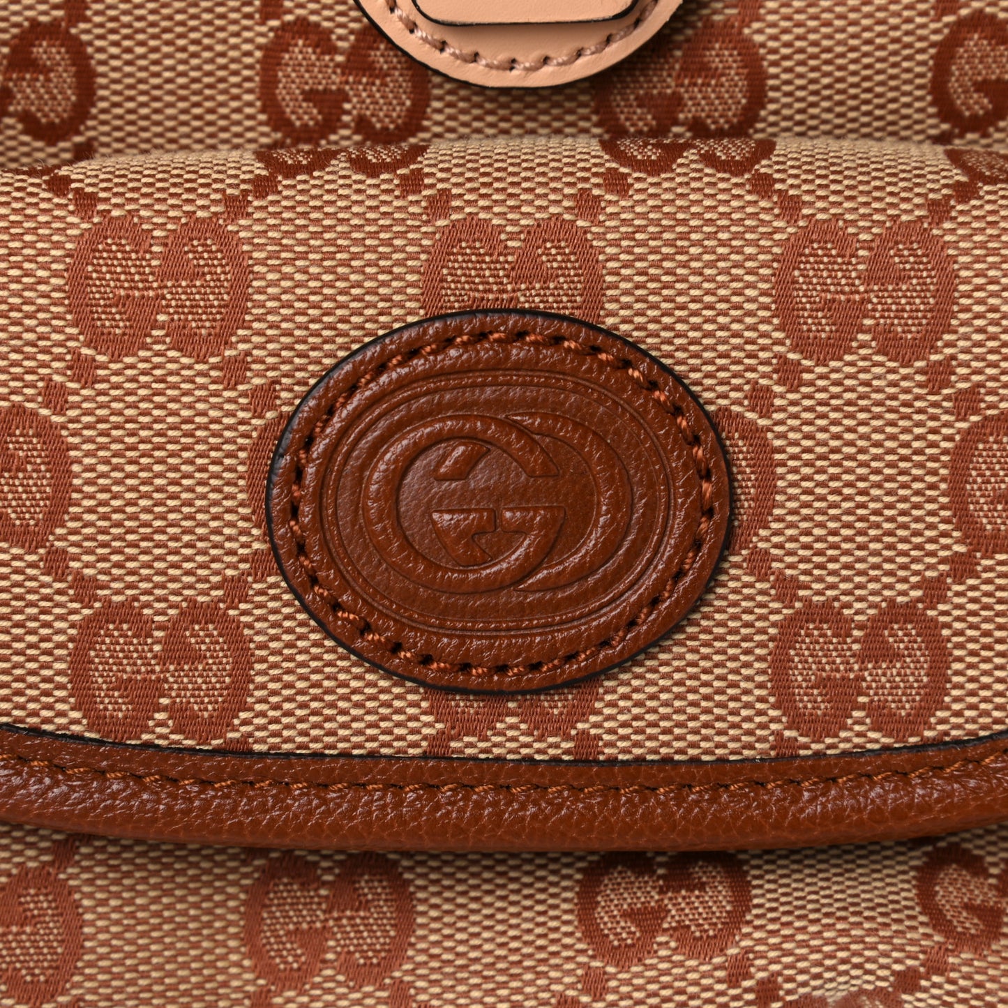GG Monogram Children's GG Backpack Beige Ruggine Cuir