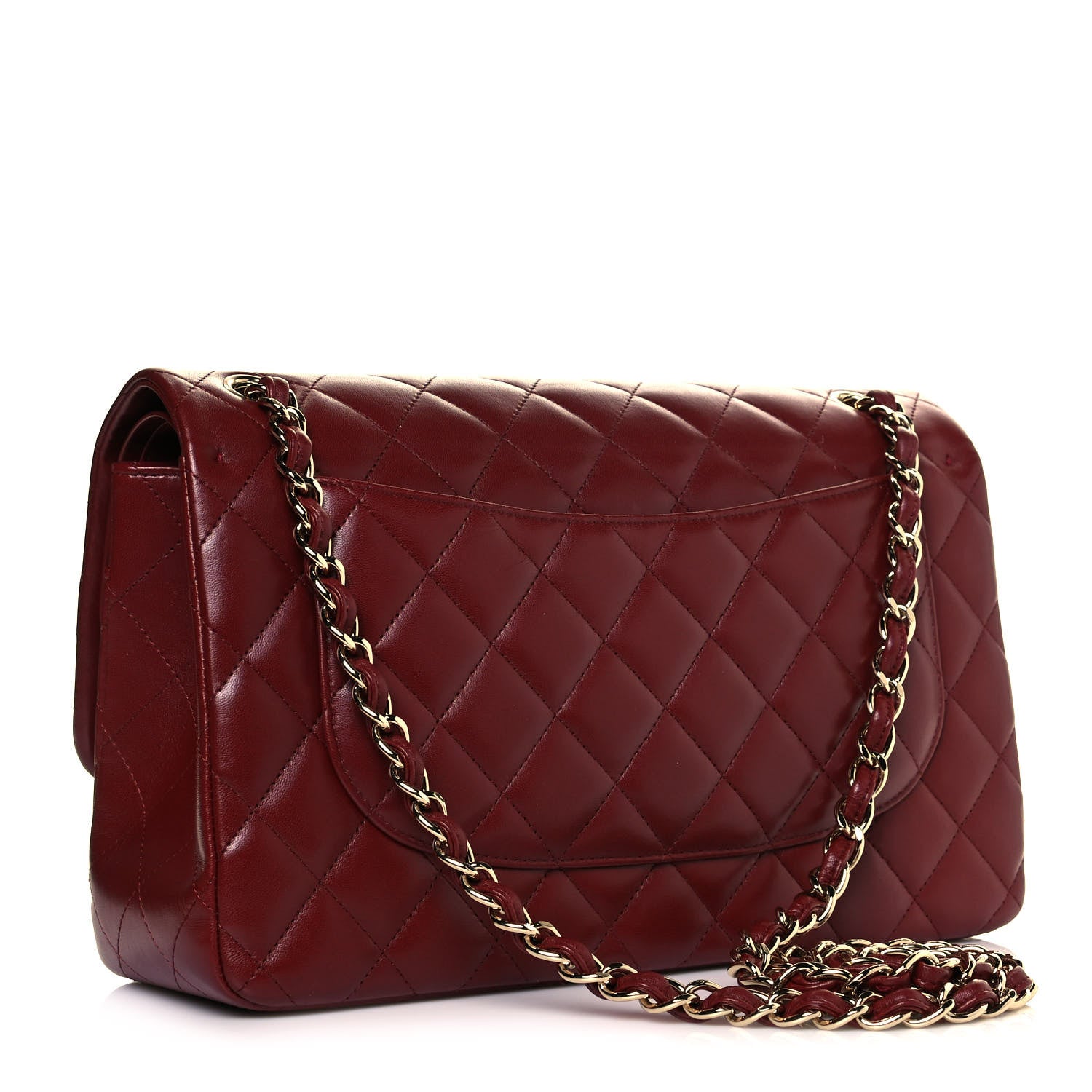 Chanel Lambskin Quilted Jumbo Double Flap Dark Red 2 of 11