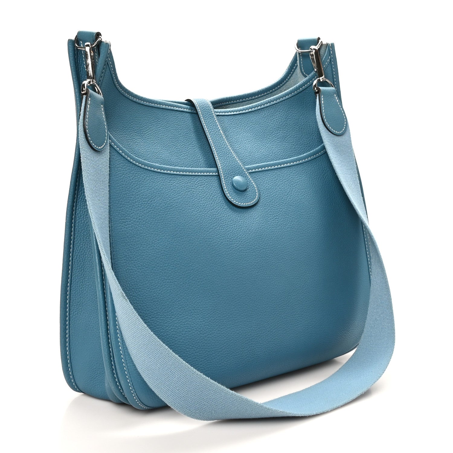 Hermes Taurillon Clemence Evelyne II GM Blue Jean 3 of 10