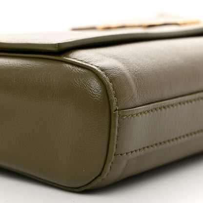 Saint Laurent Smooth Calfskin Suede Small Reversible Monogram Kate Satchel Loden Green 9 of 12