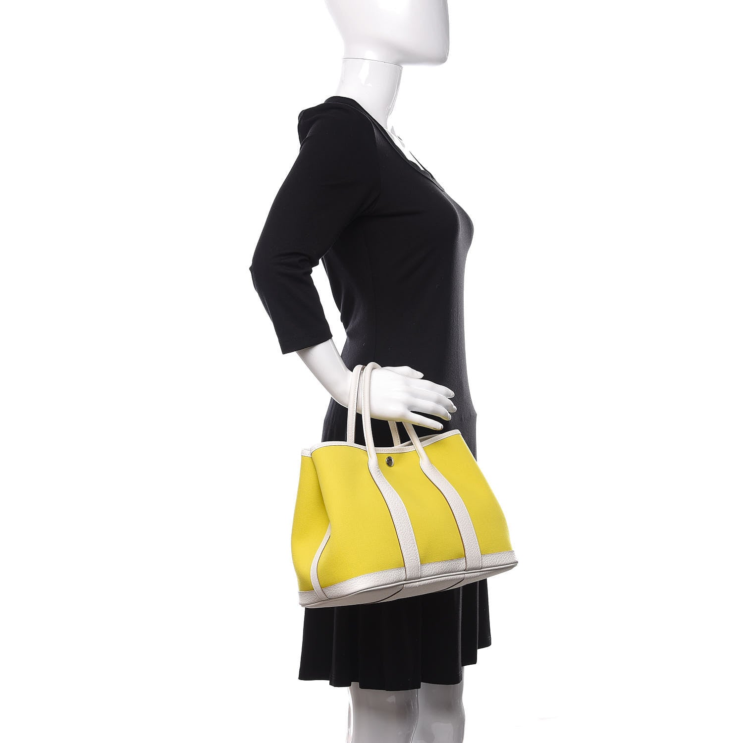 Hermes Toile Officier Vache Country Garden Party 30 TPM Lime White 2 of 11